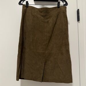 Vintage Olive Suede Skirt